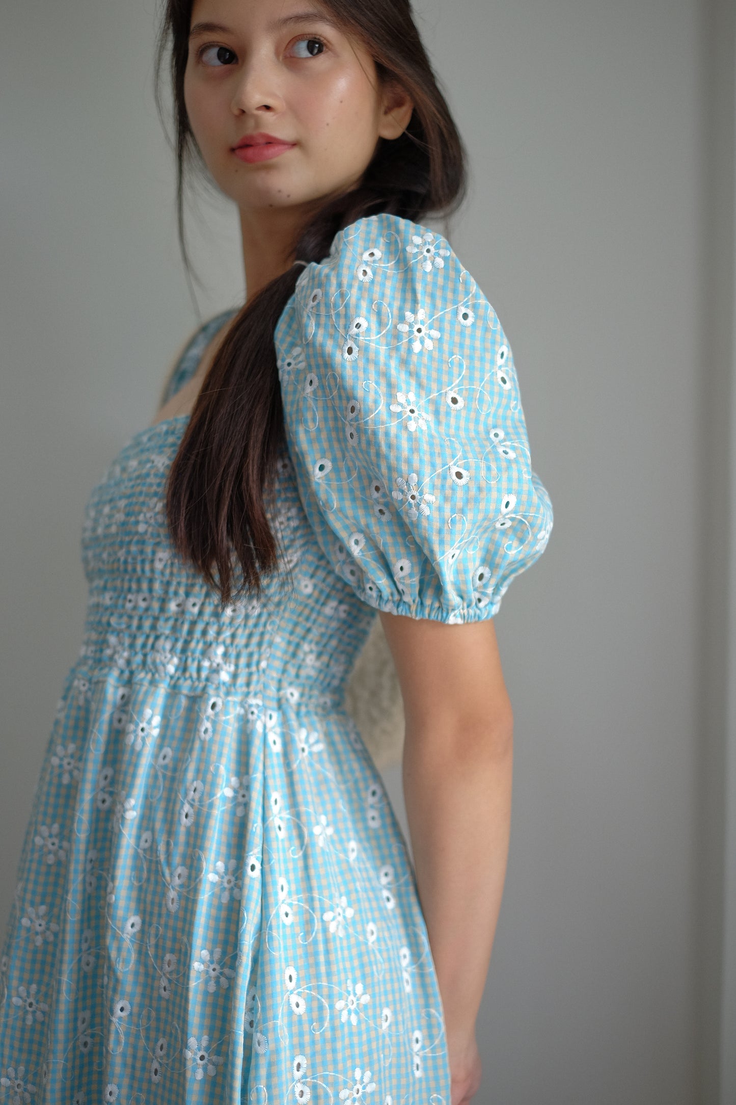 Alison Maxi Dress - turquoise eyelet