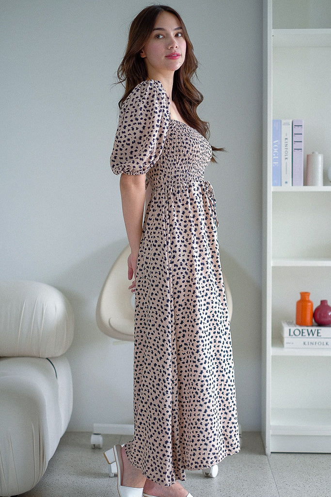 Sylvie Maxi dress - Camel spot print