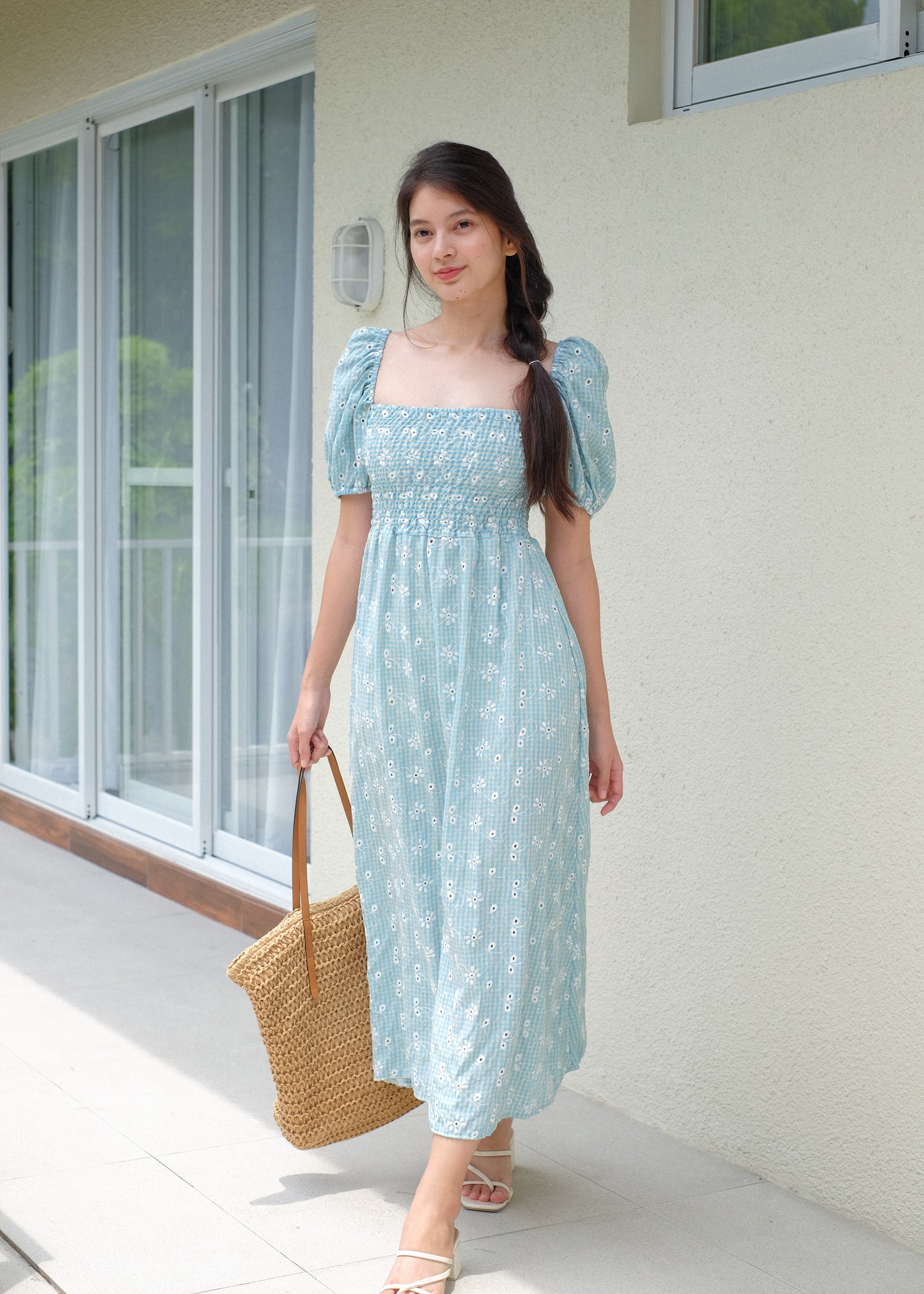 Alison Maxi Dress - turquoise eyelet