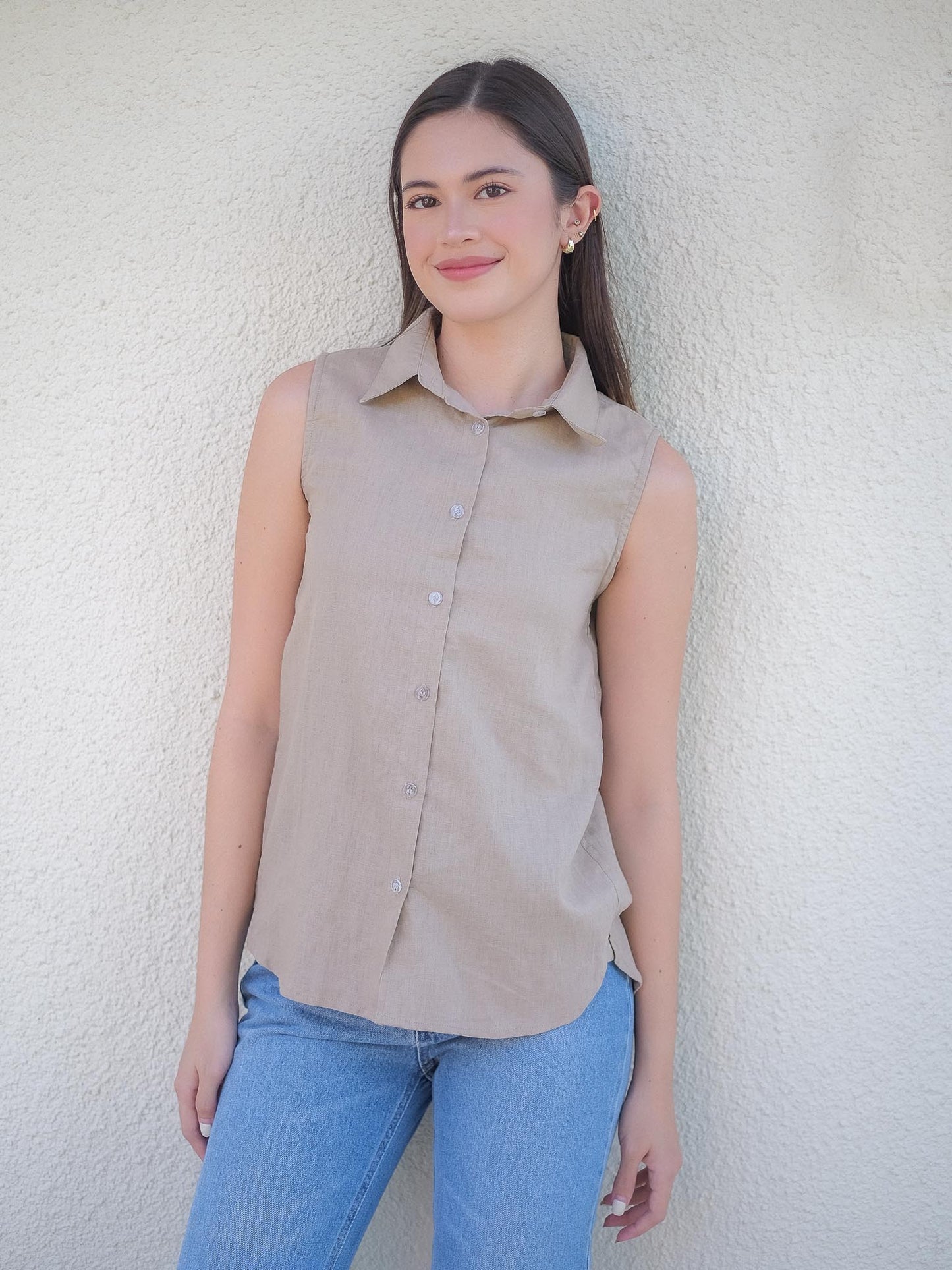 Jaida sleeveless shirt - Khaki