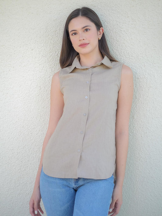 Jaida sleeveless shirt - Khaki