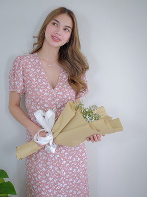 Renee midi dress - Blush floral