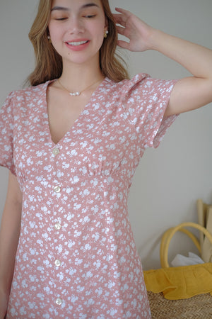 Renee midi dress - Blush floral