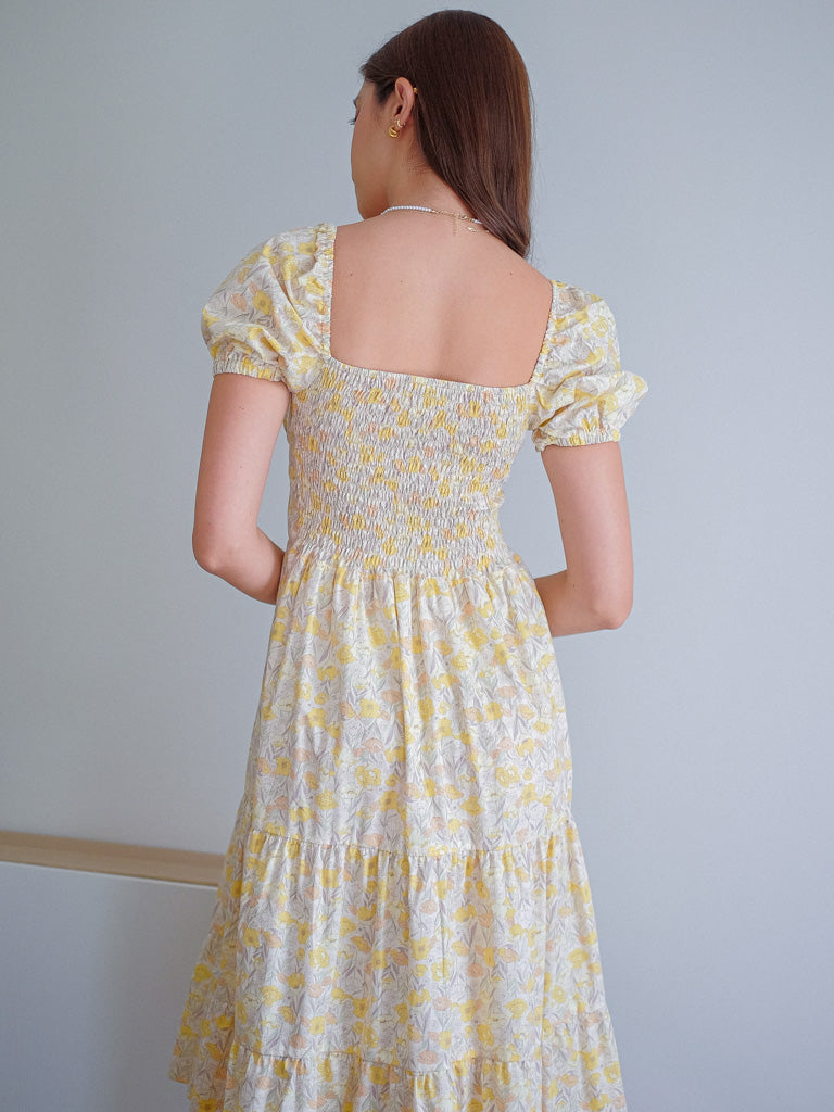 Dakota midi dress - yellow belle