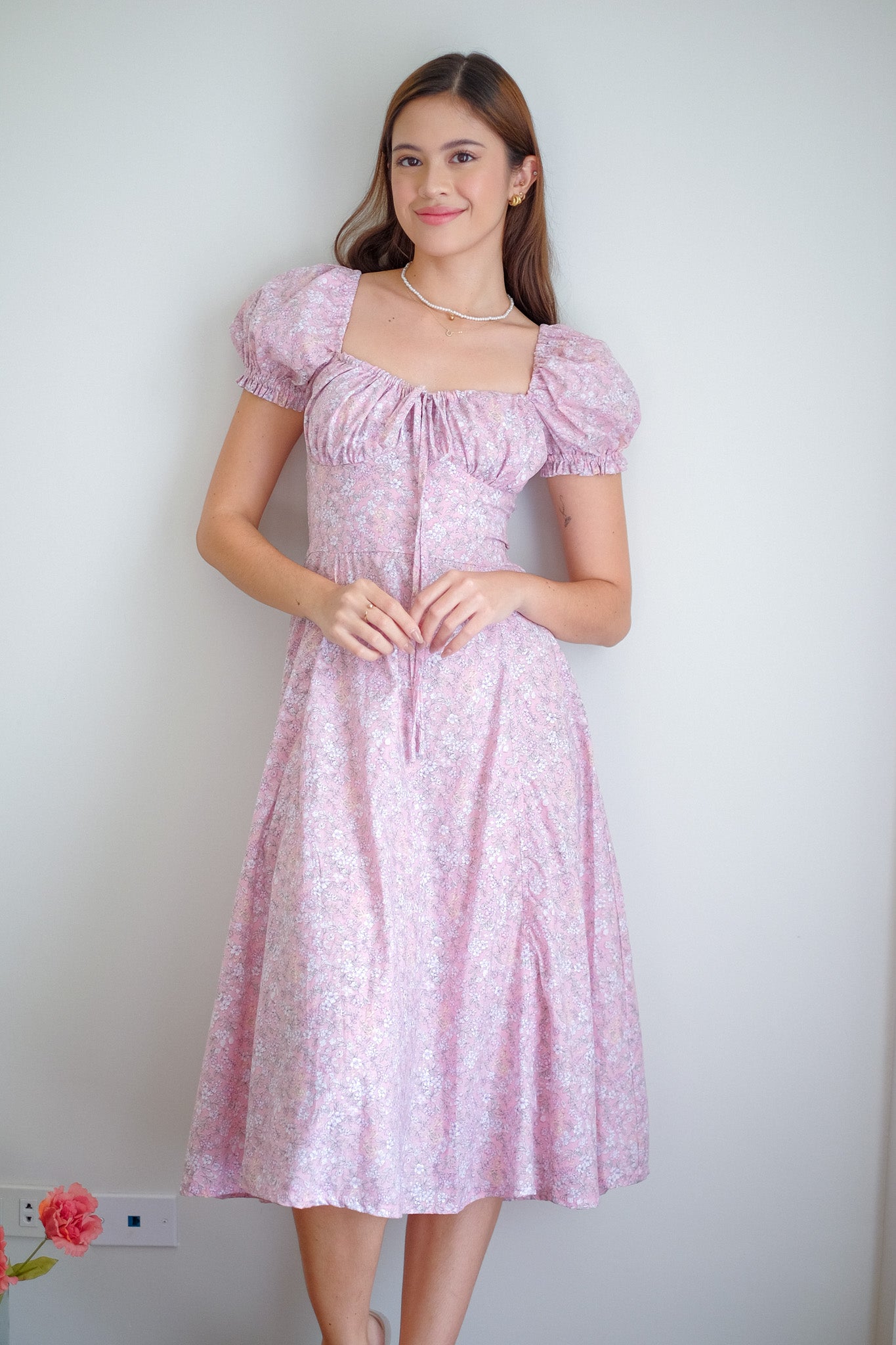 Camilla midi dress - pink floral