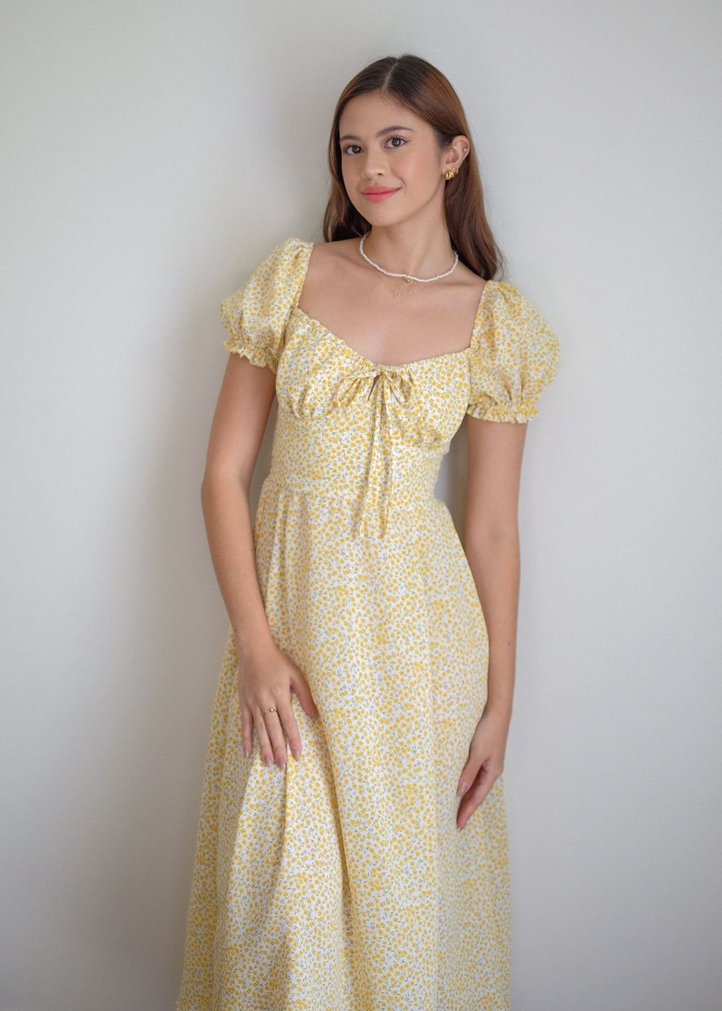 Camilla midi dress - yellow belle print