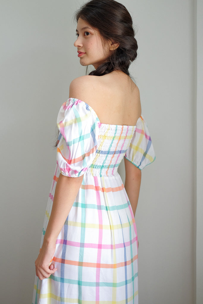 Alison Maxi Dress - rainbow checkered