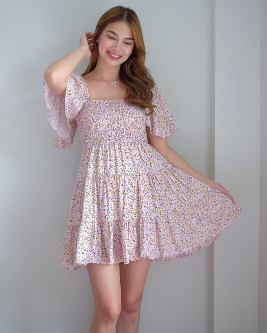 Isabelle mini dress -  pink floral