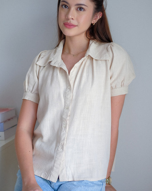 Margot (Top) - Linen khaki