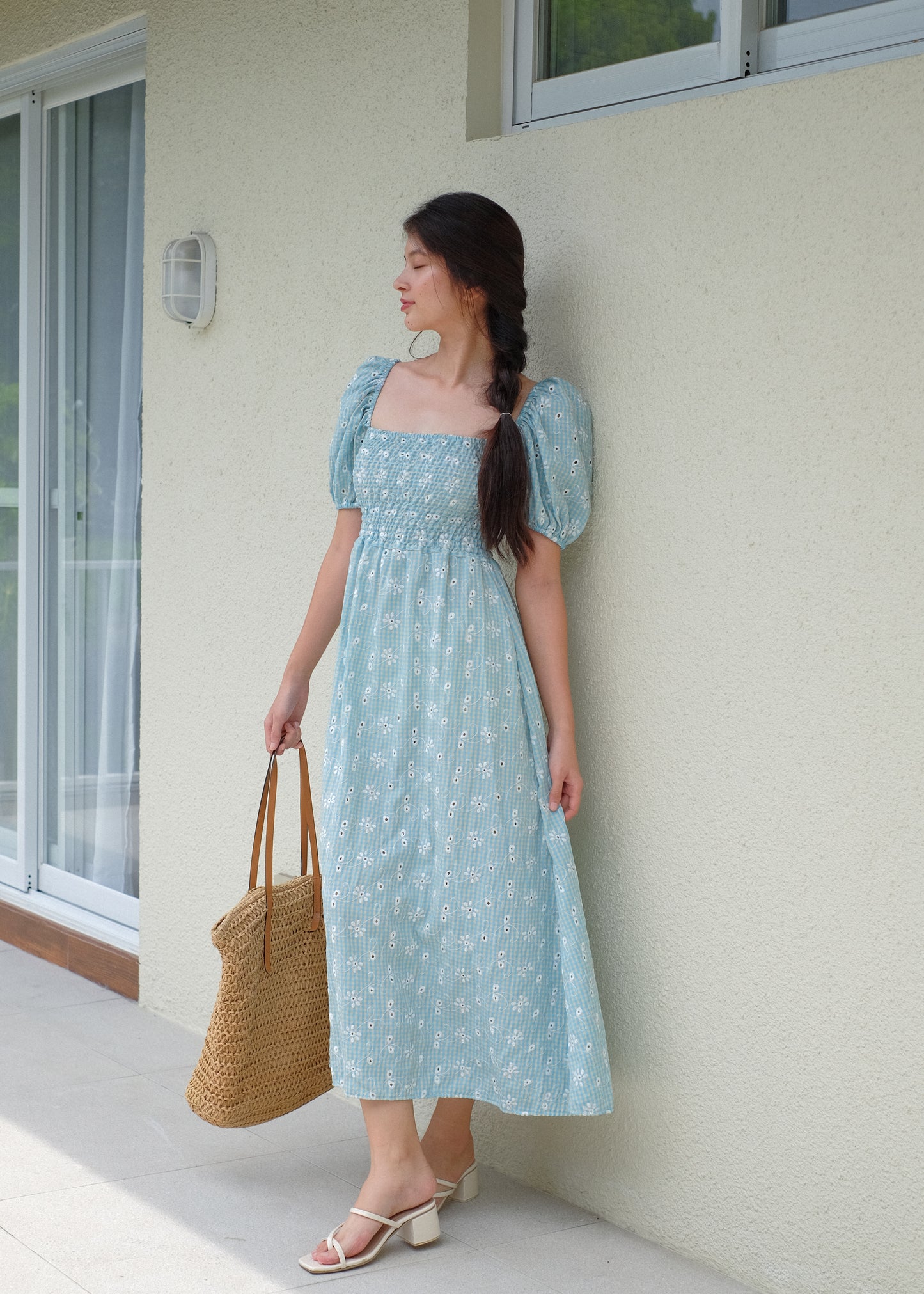 Alison Maxi Dress - turquoise eyelet