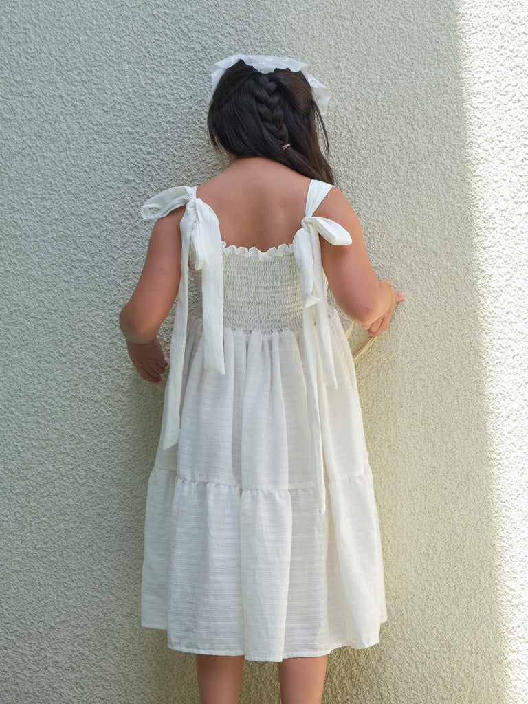 Chloe tie dress - white dove