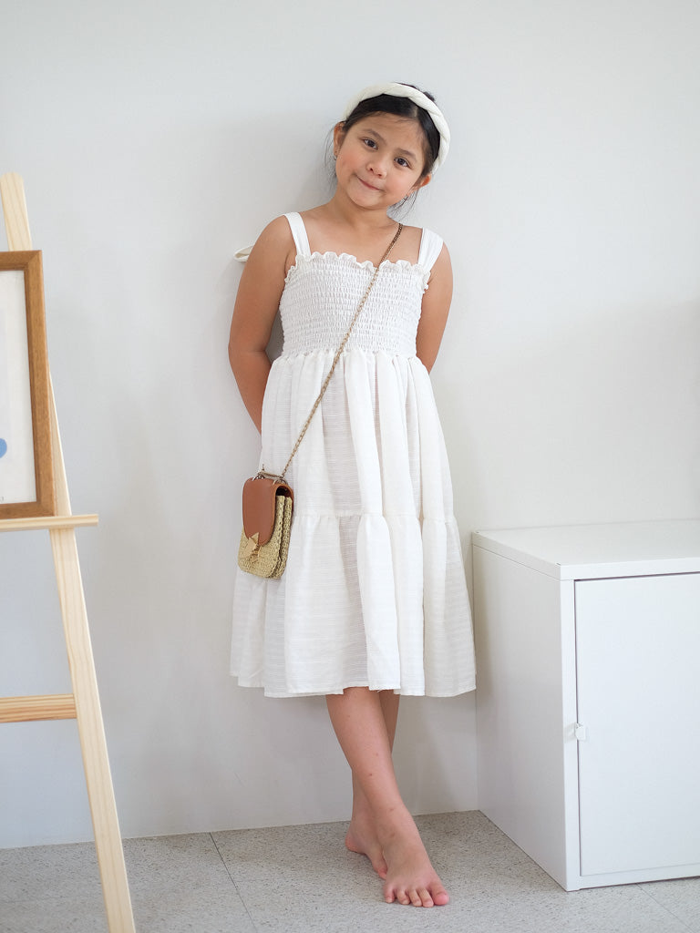 Chloe tie dress - white dove