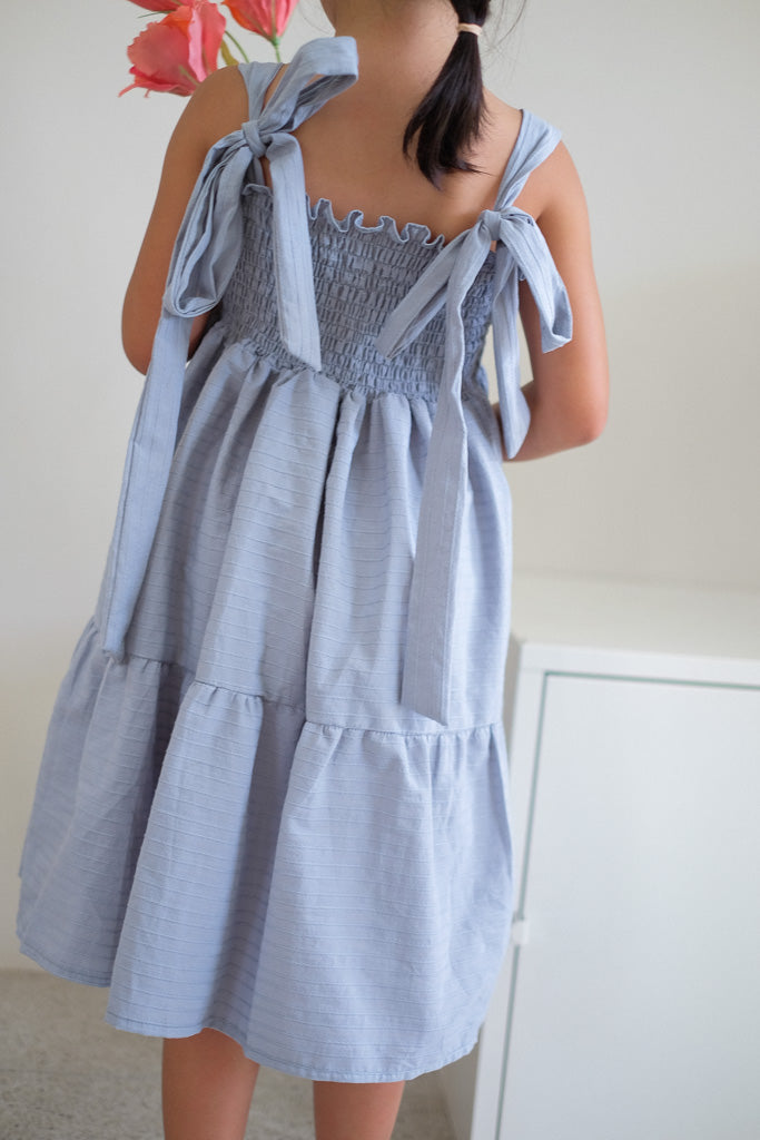 Chloe tie dress - carolina blue