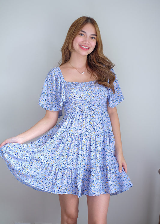 Isabelle mini dress -  blue floral